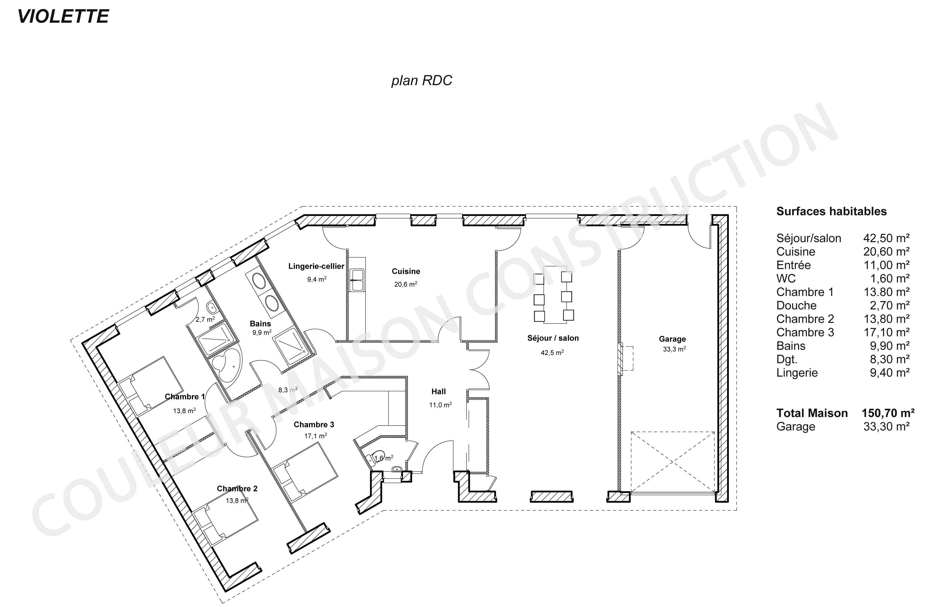 Plan de maison : Maison moderne et économique